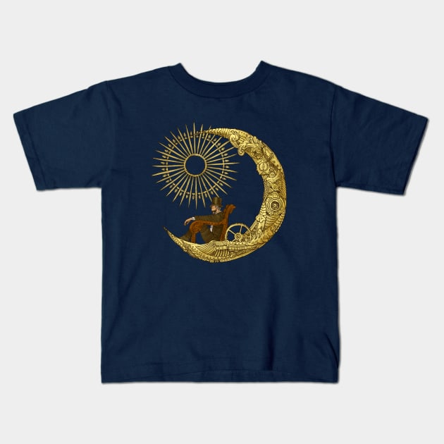 Moon Travel Kids T-Shirt by opifan64